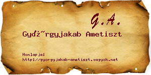 Györgyjakab Ametiszt névjegykártya